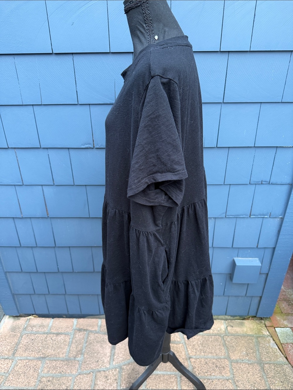 Old Navy Black Tiered Short-Sleeve  2XL dress cotton soft - Picture 5 of 5
